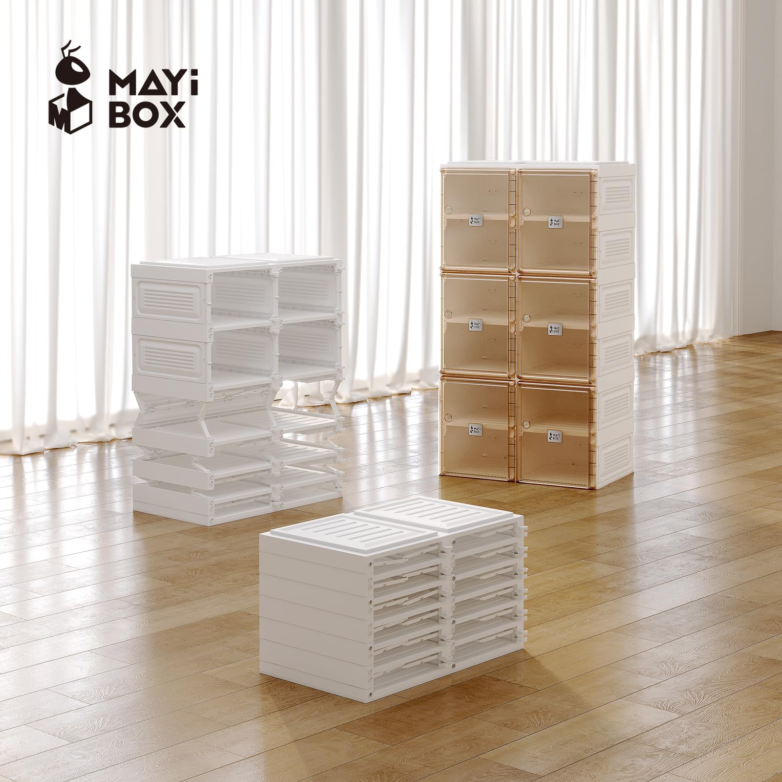Mayi Box 収納ボックス シューズボックス 靴箱2列10段 Amazon｜Mayi Box シューズボックス 靴箱 靴収納 折り畳み 収納